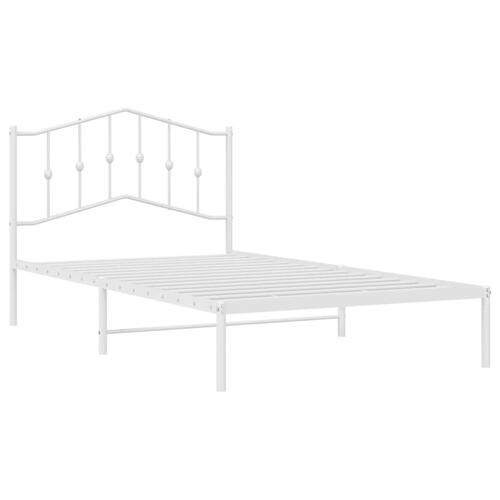 Sengeramme med sengegavl 107x203 cm metal hvid