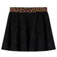 Nederdel til børn str. 116 leopardmønster sort
