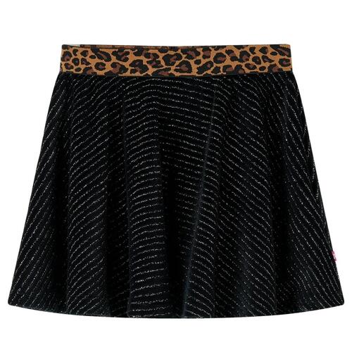 Nederdel til børn str. 116 leopardmønster sort