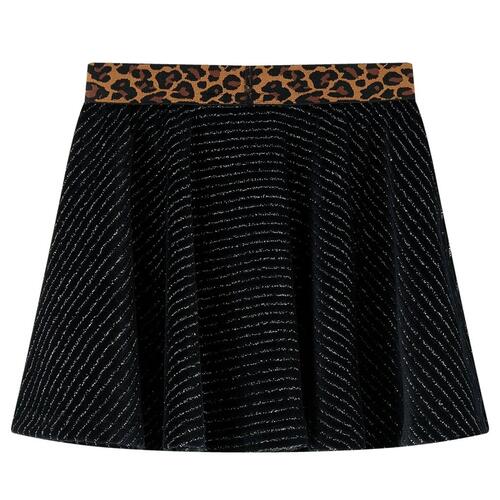 Nederdel til børn str. 116 leopardmønster sort