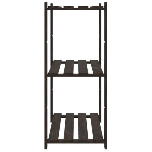 Opbevaringsreol 3 hylder 80x38x90 cm massivt fyrretræ sort