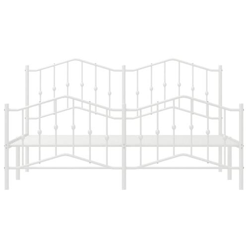 Sengeramme med sengegavl og fodgærde 180x200 cm metal hvid