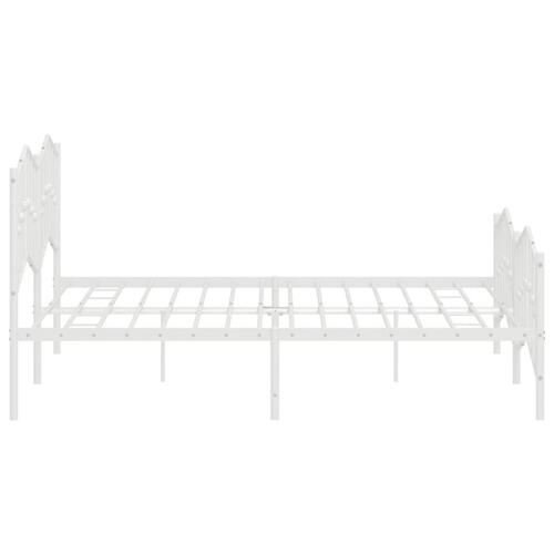 Sengeramme med sengegavl og fodgærde 180x200 cm metal hvid