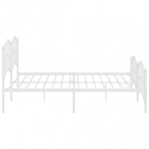 Sengeramme med gavl og fodgærde 193×203 cm - metal, hvid