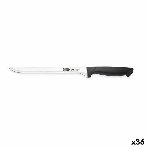 Skinkekniv Quttin Black Sort Sølvfarvet 22 cm (36 Enheder)