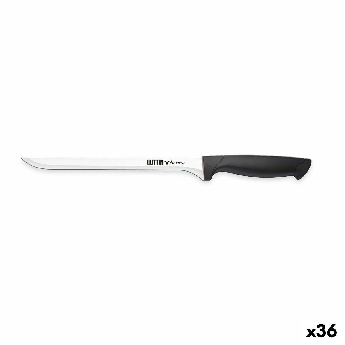 Skinkekniv Quttin Black Sort Sølvfarvet 22 cm (36 Enheder)