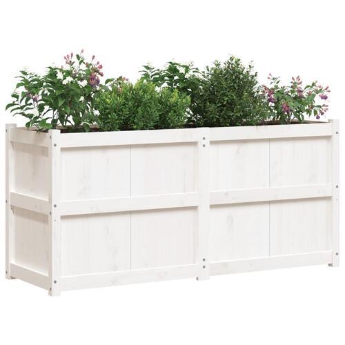 Plantekasse 150x50x70 cm massivt fyrretræ hvid
