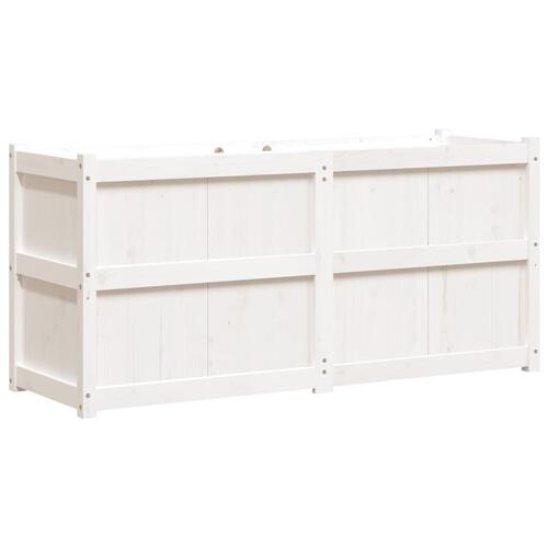 Plantekasse 150x50x70 cm massivt fyrretræ hvid