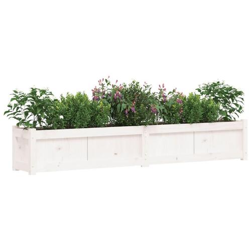Plantekasse 180x31x31 cm massivt fyrretræ hvid