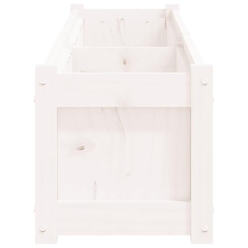 Plantekasse 180x31x31 cm massivt fyrretræ hvid
