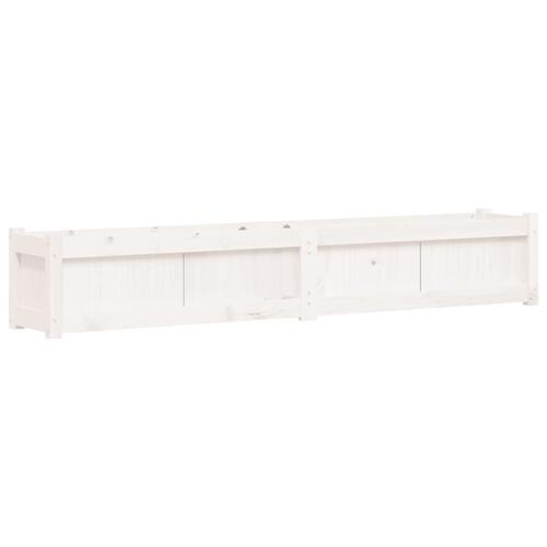 Plantekasse 180x31x31 cm massivt fyrretræ hvid