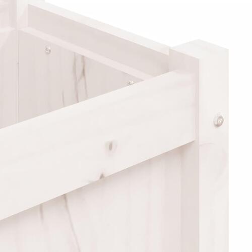 Plantekasse 180x31x31 cm massivt fyrretræ hvid