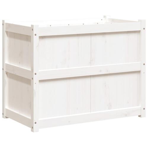 Plantekasse 90x50x70 cm massivt fyrretræ hvid
