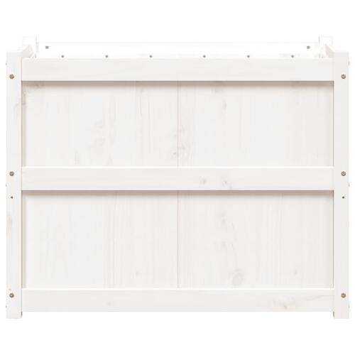 Plantekasse 90x50x70 cm massivt fyrretræ hvid