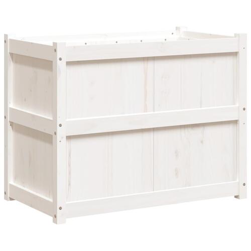 Plantekasse 90x50x70 cm massivt fyrretræ hvid