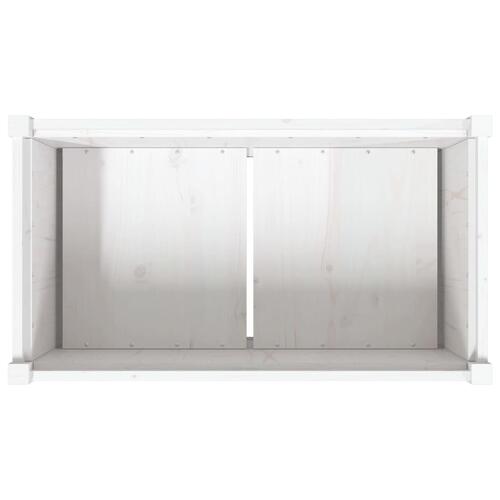 Plantekasse 90x50x70 cm massivt fyrretræ hvid
