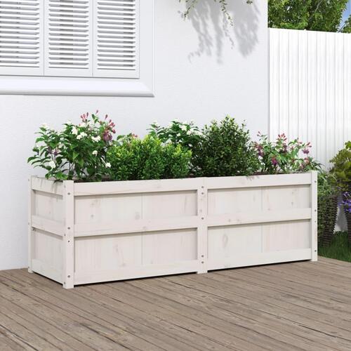 Plantekasse 150x50x50 cm massivt fyrretræ hvid