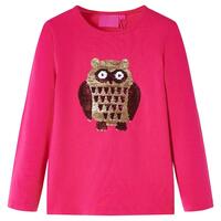 Langærmet T-shirt til børn str. 92 pink