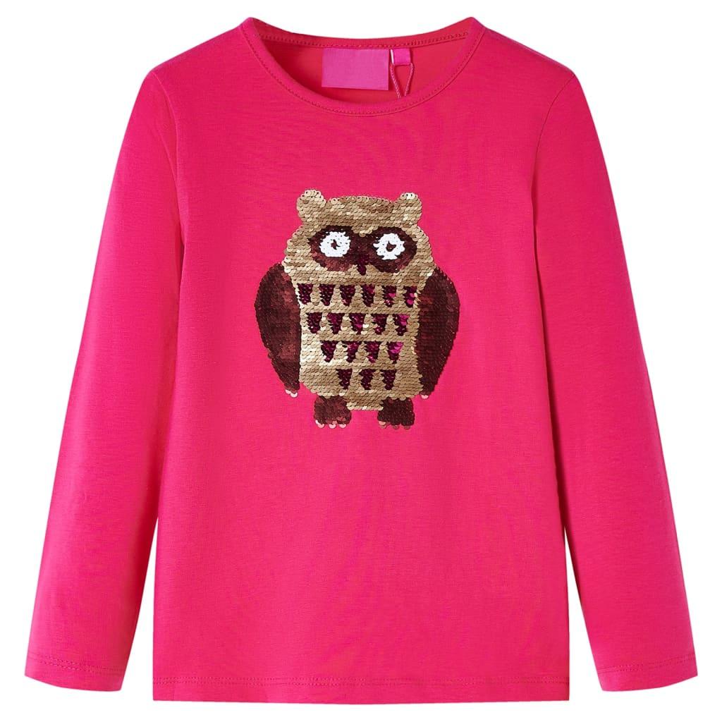 Langærmet T-shirt til børn str. 92 pink