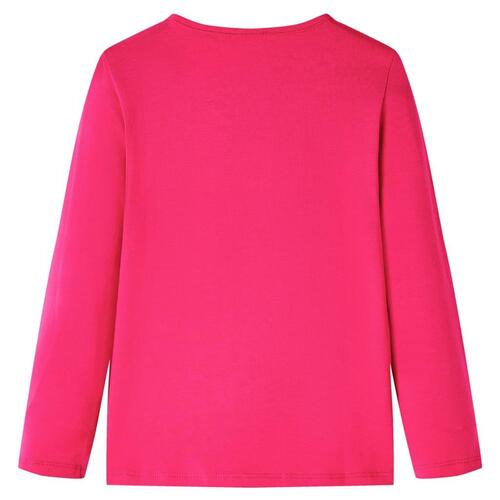 Langærmet T-shirt til børn str. 116 pink