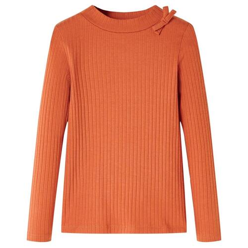 Langærmet T-shirt til børn str. 128 cm orange