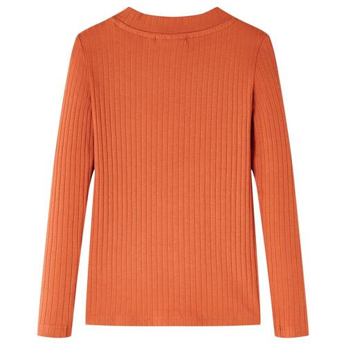 Langærmet T-shirt til børn str. 128 cm orange