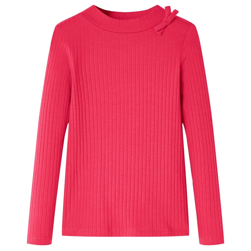Langærmet T-shirt til børn str. 92 pink