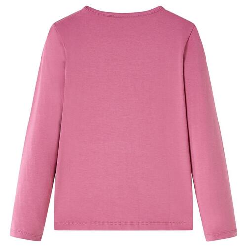 Langærmet T-shirt til børn str. 116 pink