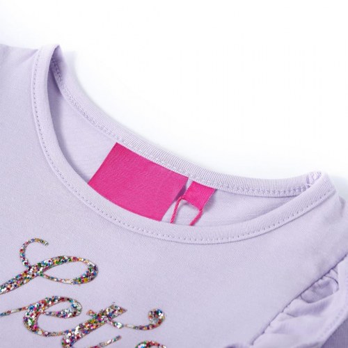 Langærmet T-shirt til børn str. 128 - lyslilla