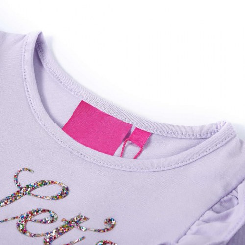 Langærmet T-shirt til børn str. 104 - lyslilla