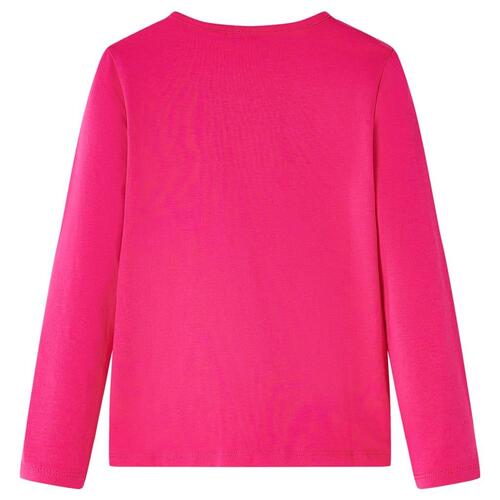 Langærmet T-shirt til børn str. 128 pink