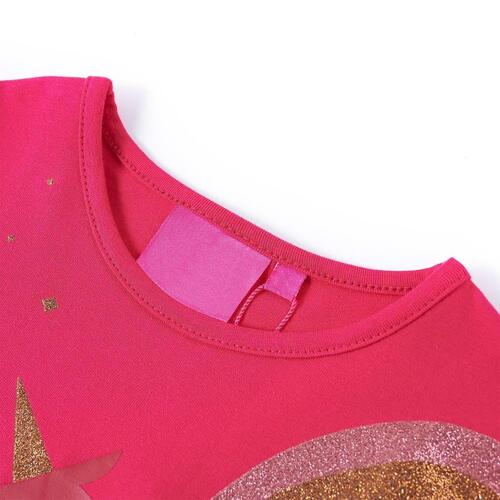 Langærmet T-shirt til børn str. 128 pink
