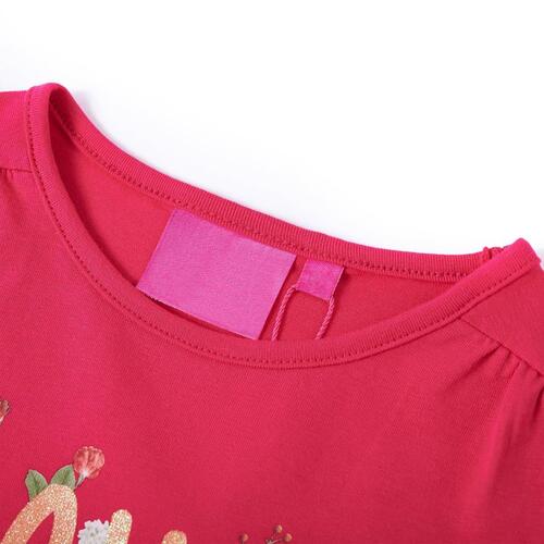 Langærmet T-shirt til børn str. 128 pink