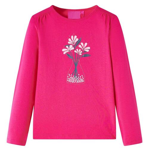 Langærmet T-shirt til børn str. 92 pink
