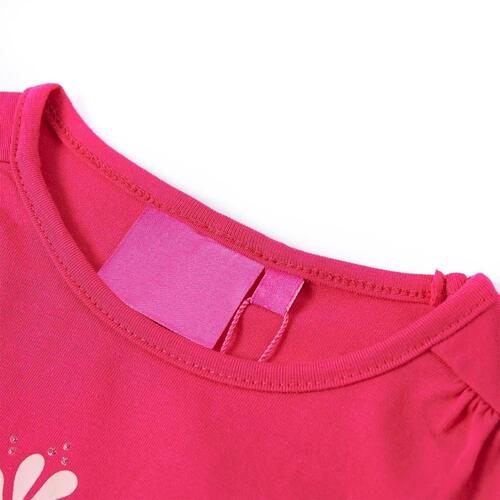 Langærmet T-shirt til børn str. 92 pink