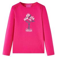 Langærmet T-shirt til børn str. 116 pink