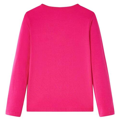 Langærmet T-shirt til børn str. 116 pink