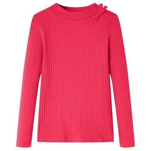 Langærmet T-shirt til børn str. 128 pink