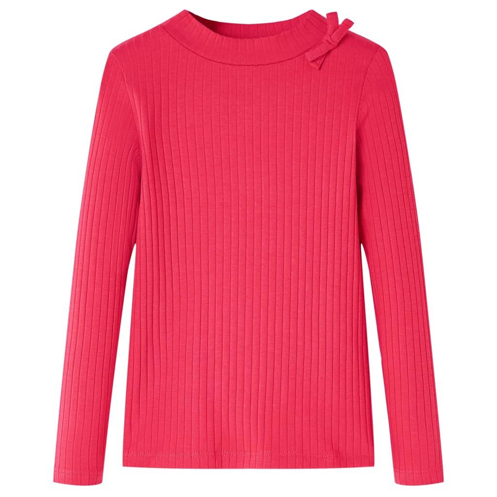 Langærmet T-shirt til børn str. 104 pink