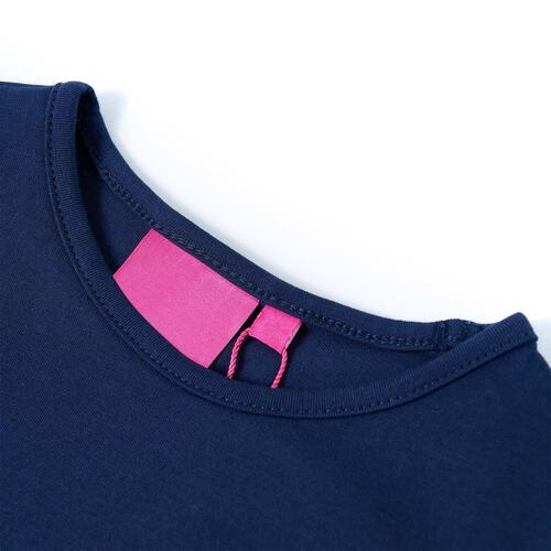 Langærmet T-shirt til børn str. 104 marineblå