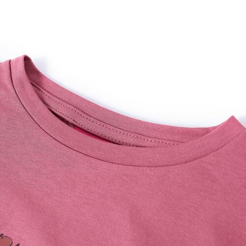 Langærmet T-shirt til børn str. 128 cm pink