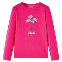 Langærmet T-shirt til børn str. 128 pink