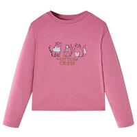 Langærmet T-shirt til børn str. 92 cm pink