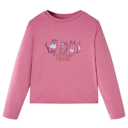 Langærmet T-shirt til børn str. 92 cm pink