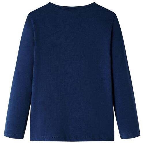 Langærmet T-shirt til børn str. 92 marineblå