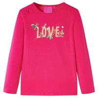 Langærmet T-shirt til børn str. 92 pink