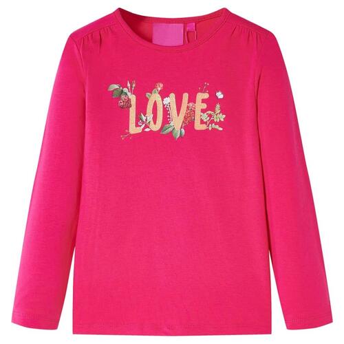 Langærmet T-shirt til børn str. 92 pink