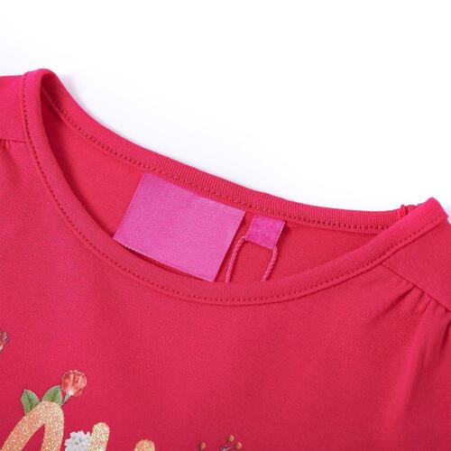 Langærmet T-shirt til børn str. 92 pink