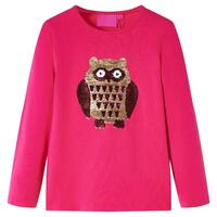 Langærmet T-shirt til børn str. 104 pink