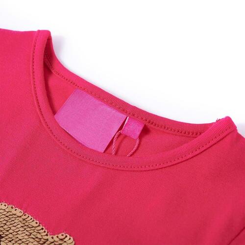 Langærmet T-shirt til børn str. 128 pink